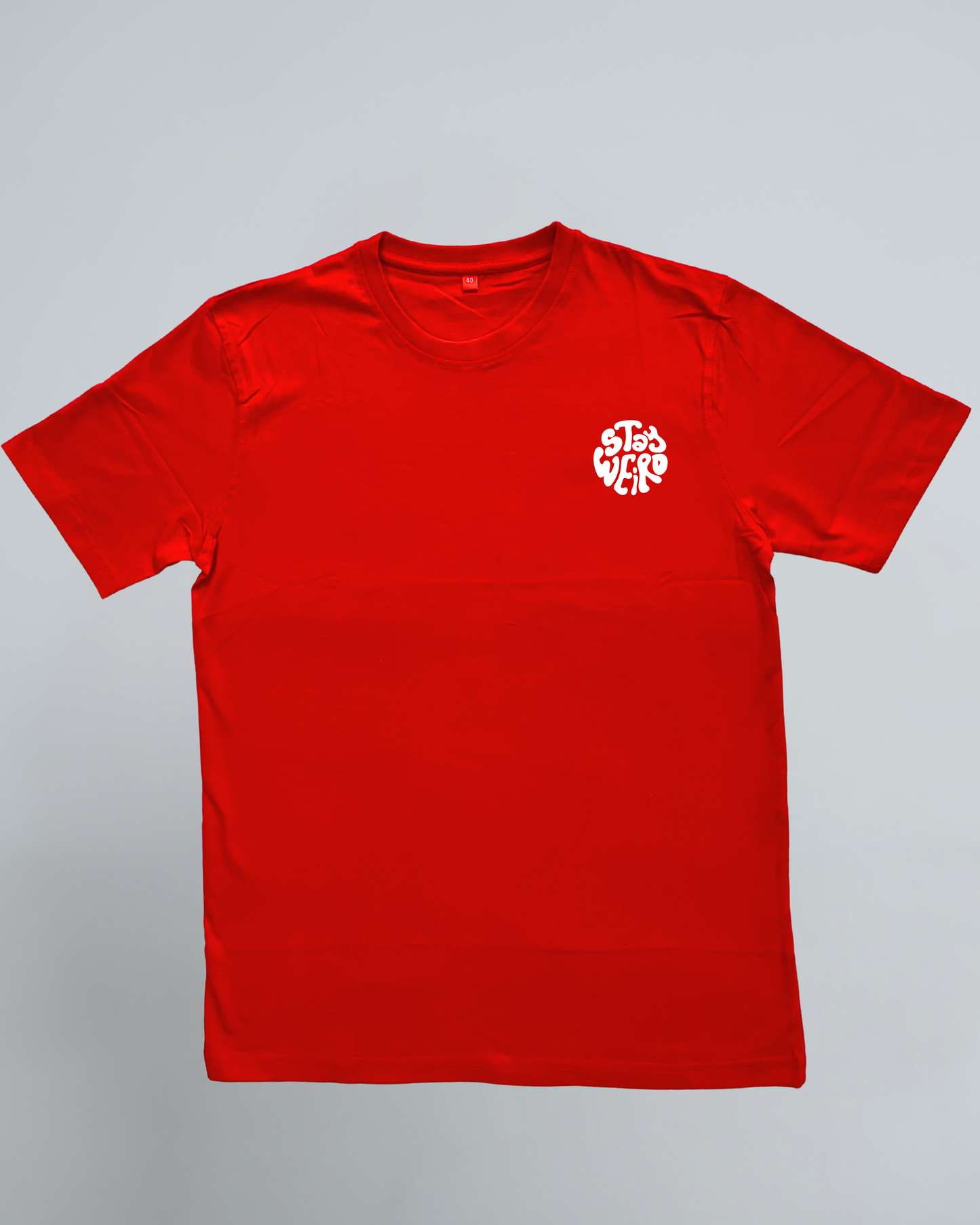 Infuzed Men's Stay Weird Red Oversized Printed Tshirt