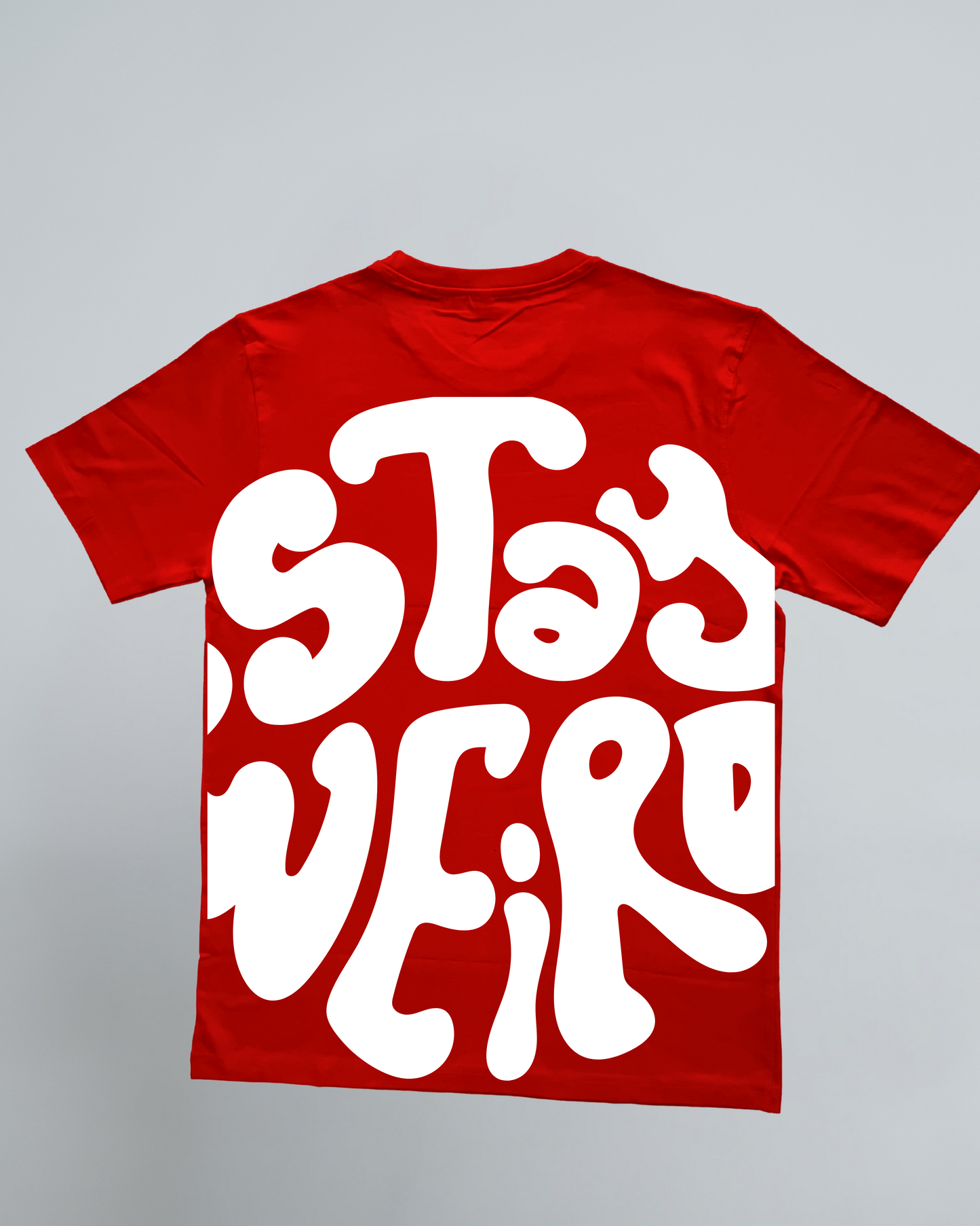 Infuzed Men's Stay Weird Red Oversized Printed Tshirt