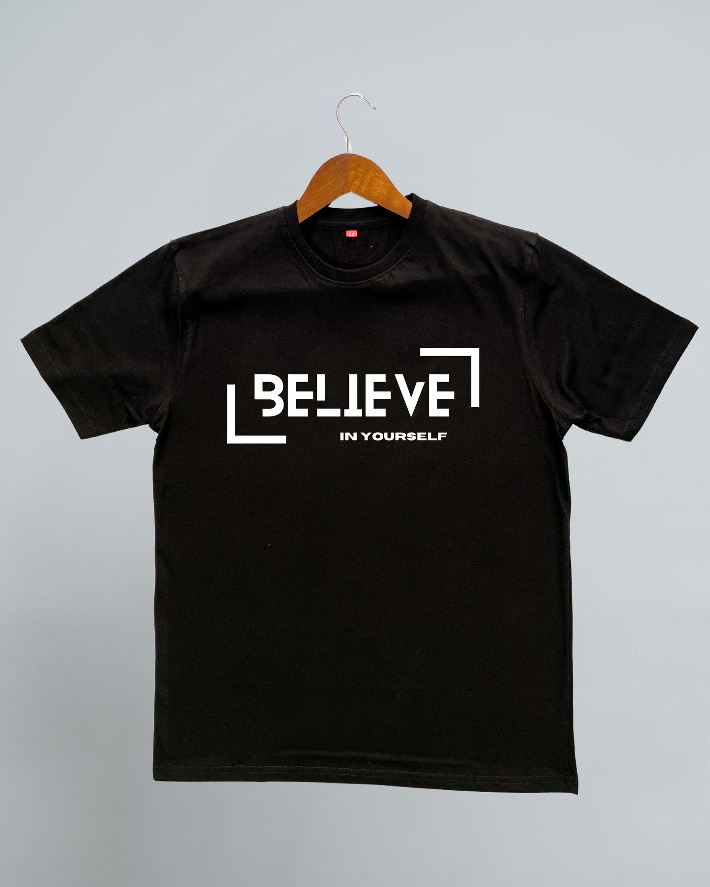 Men's "Believe" Motivational T-Shirt – Confidence Starts Within
