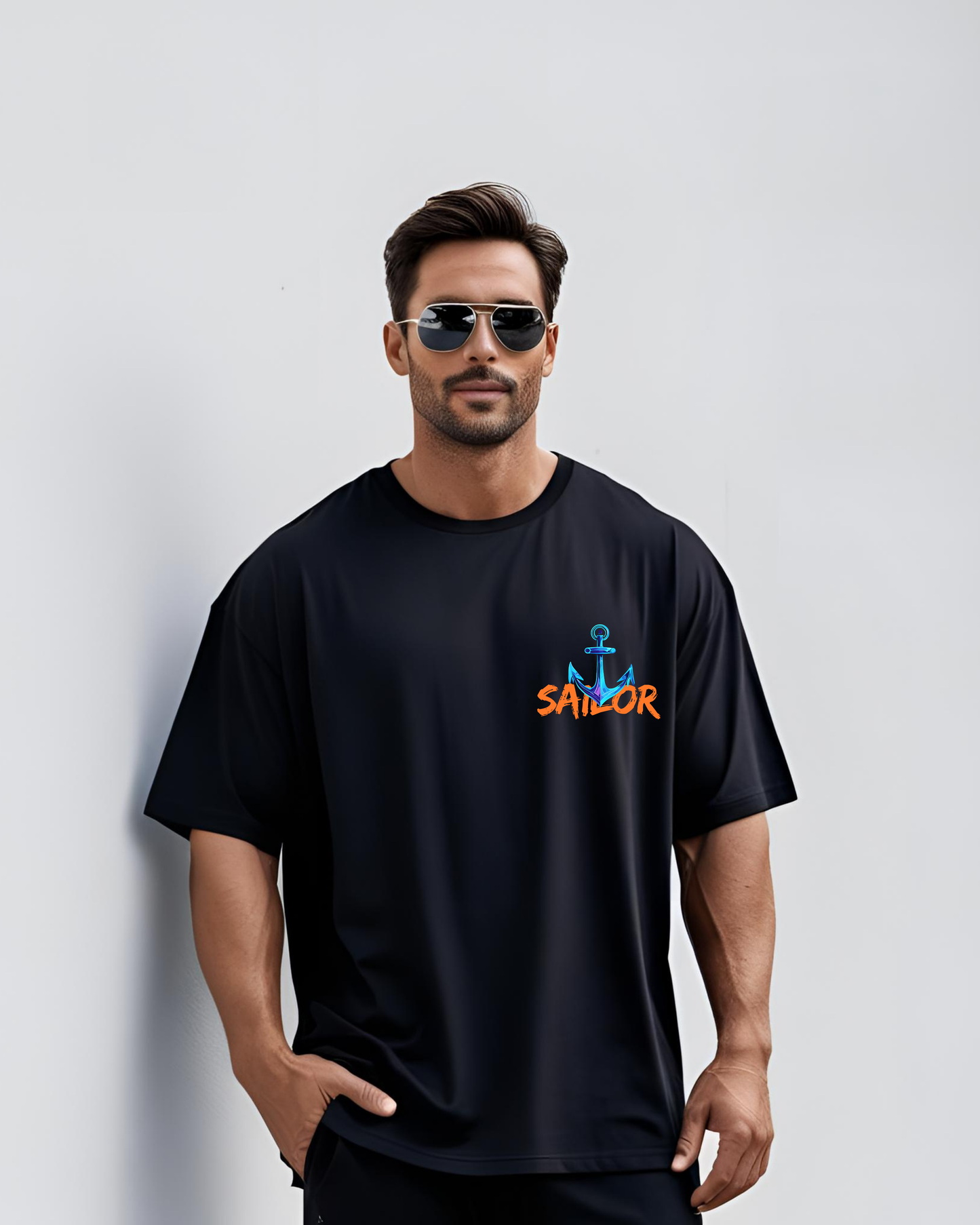 Men’s "Sailor" Motivational Oversized T-Shirt – Brave the Storm