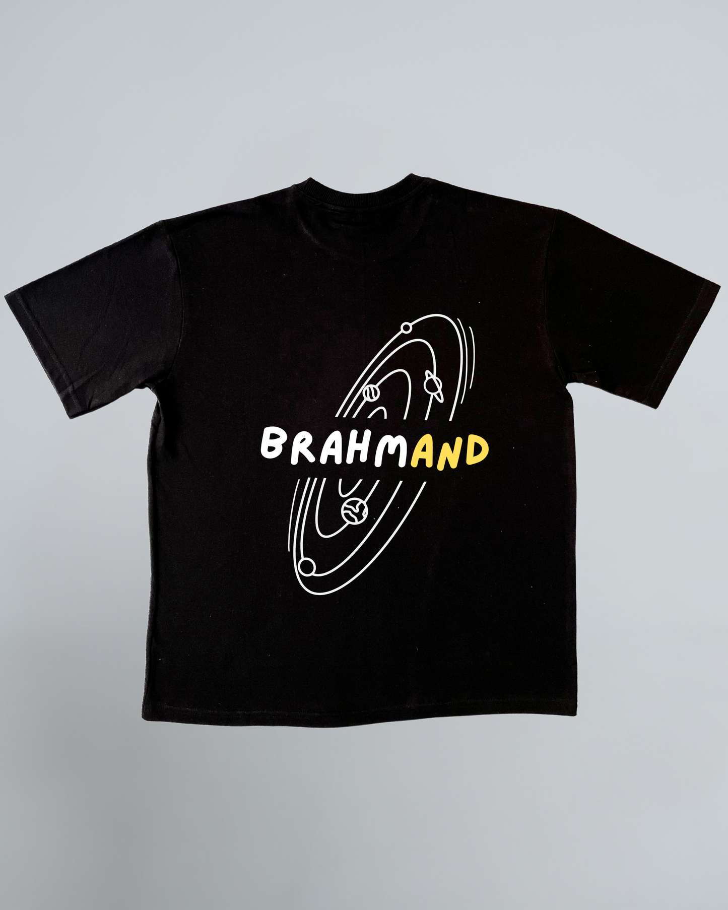 Men's "Brahmāṇḍ" Cosmic Solar System Oversized T-Shirt – Explore the Universe Within