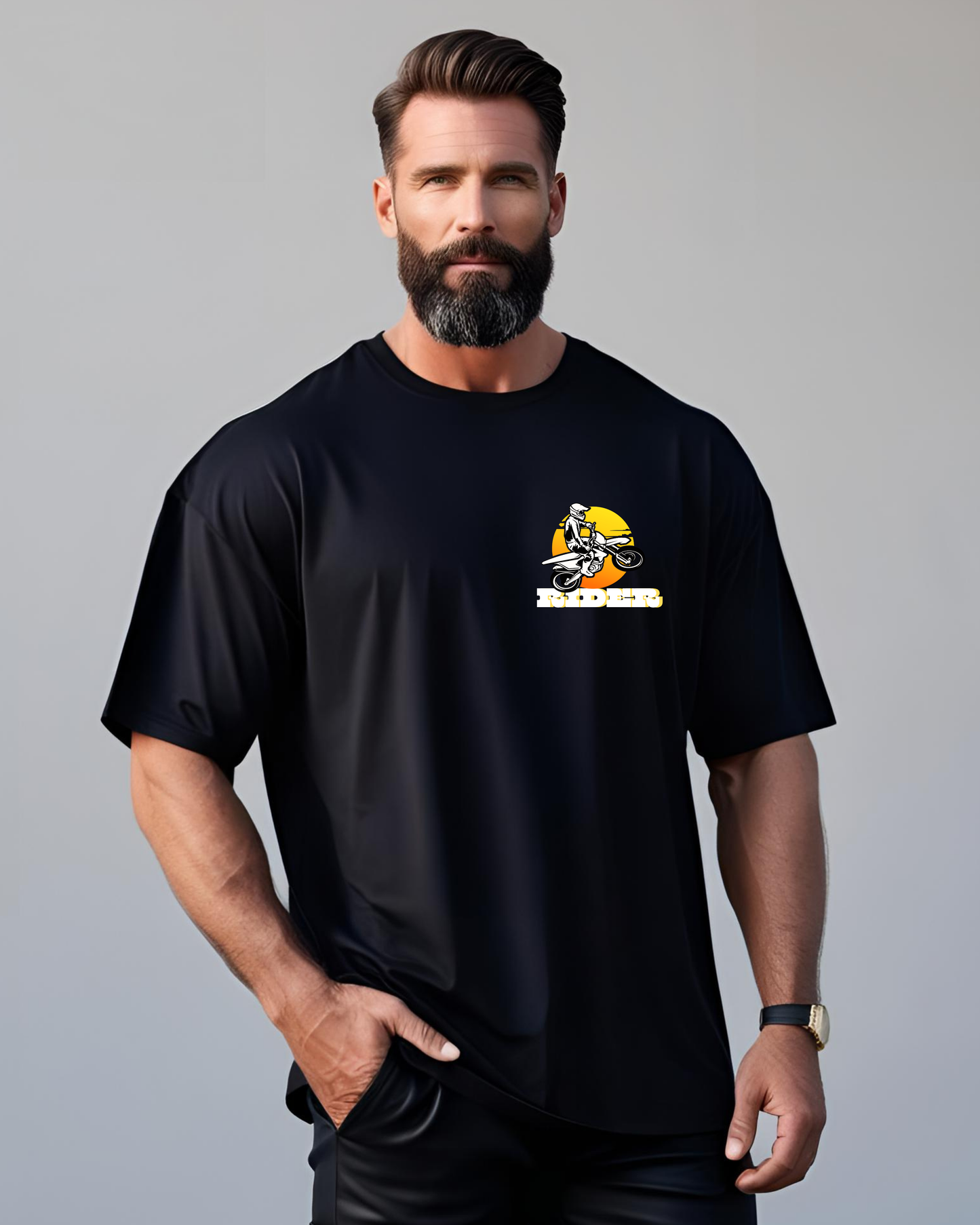 Men’s "Urban Rider" Bike Graphic Oversized T-Shirt – Streetwear for the Bold