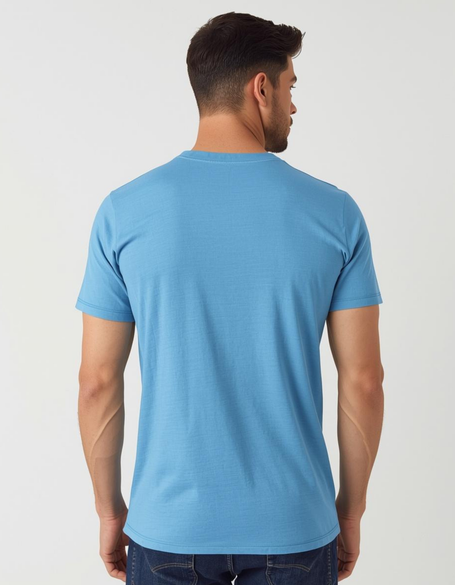 Men’s Light Blue Graphic T-Shirt – “DOUBT” Typography Print – Soft Cotton Casual Tee