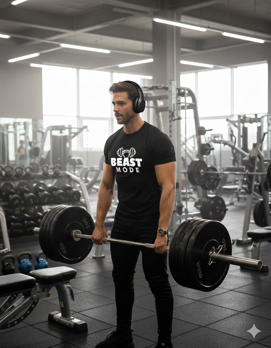 Men’s "Beast Mode" Gym T-Shirt – Lift Heavy, Live Strong