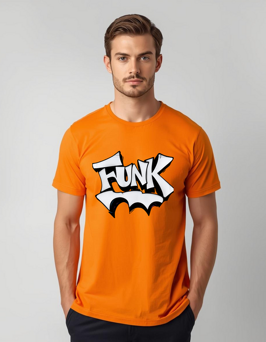 "FUNK" Graffiti Graphic T-Shirt – Vibrant Orange Streetwear