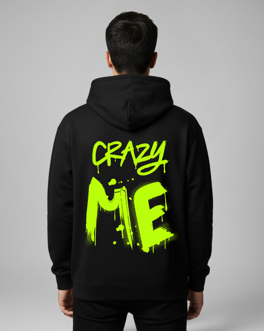 Black Neon Hoodie - "Crazy Me" Bold Graphic Streetwear