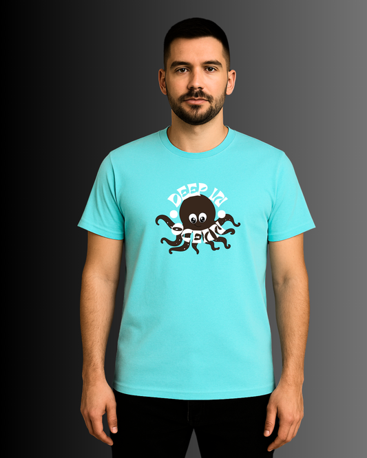 Men's Sky Blue Deep in Ocean T-Shirt