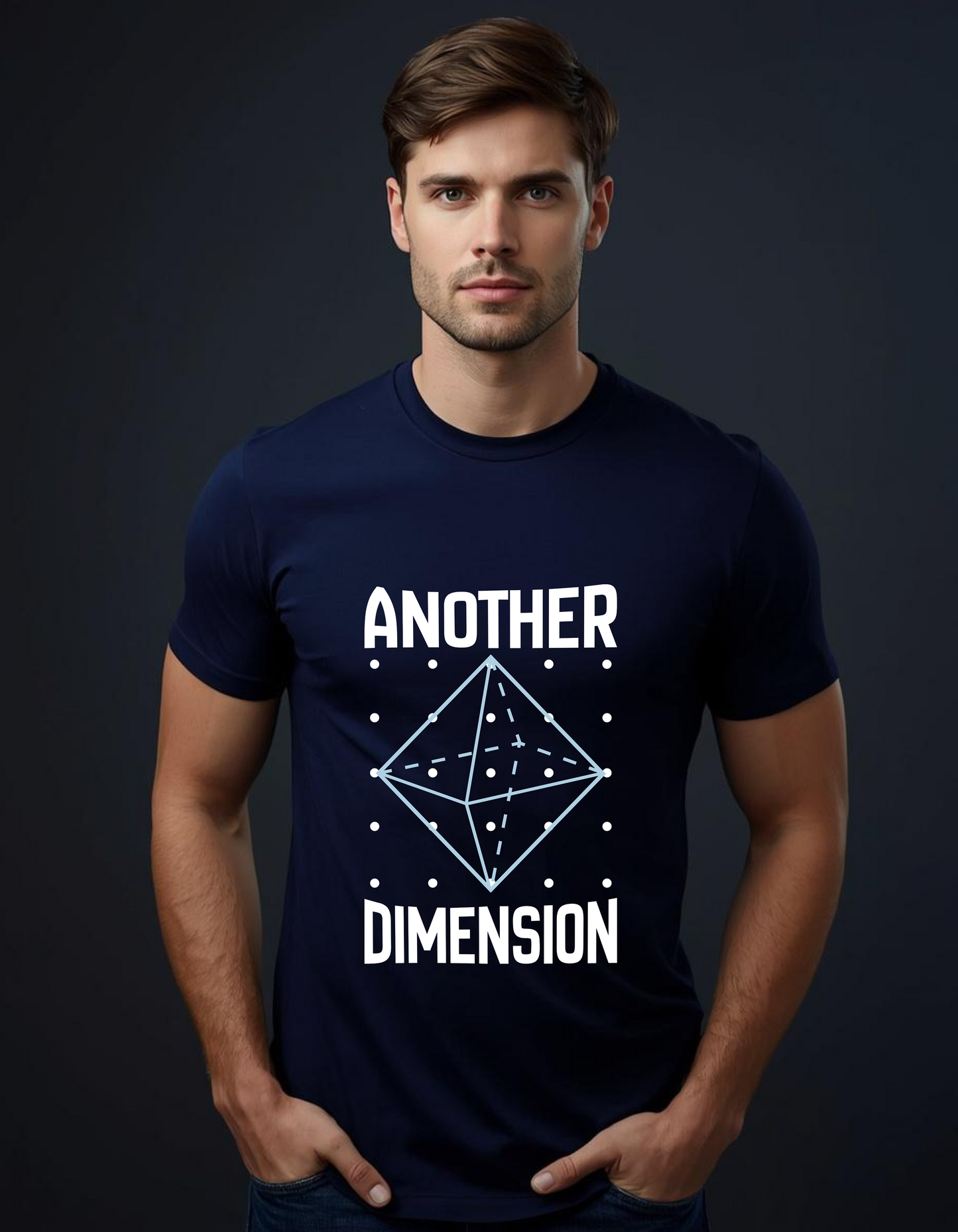 Another Dimension Graphic Loose Fit T-Shirt for Men | Premium Cotton Oversized Streetwear Tee | Minimal Geometric Print T-Shirt