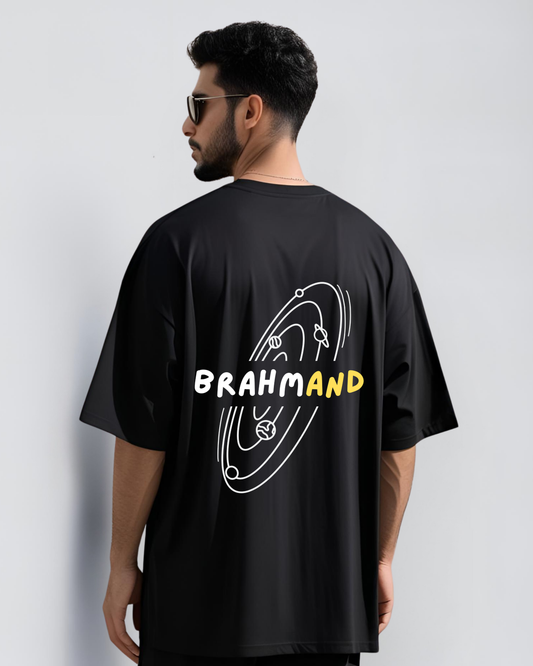Men's "Brahmāṇḍ" Cosmic Solar System Oversized T-Shirt – Explore the Universe Within