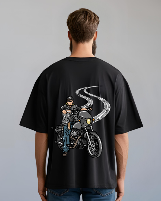 Men’s "Urban Rider" Bike Graphic Oversized T-Shirt – Streetwear for the Bold
