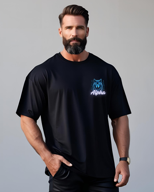 Men’s "Alpha Wolf" Graphic Oversized T-Shirt – Lead the Pack