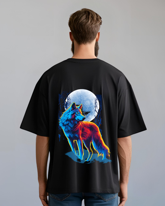 Men’s "Alpha Wolf" Graphic Oversized T-Shirt – Lead the Pack