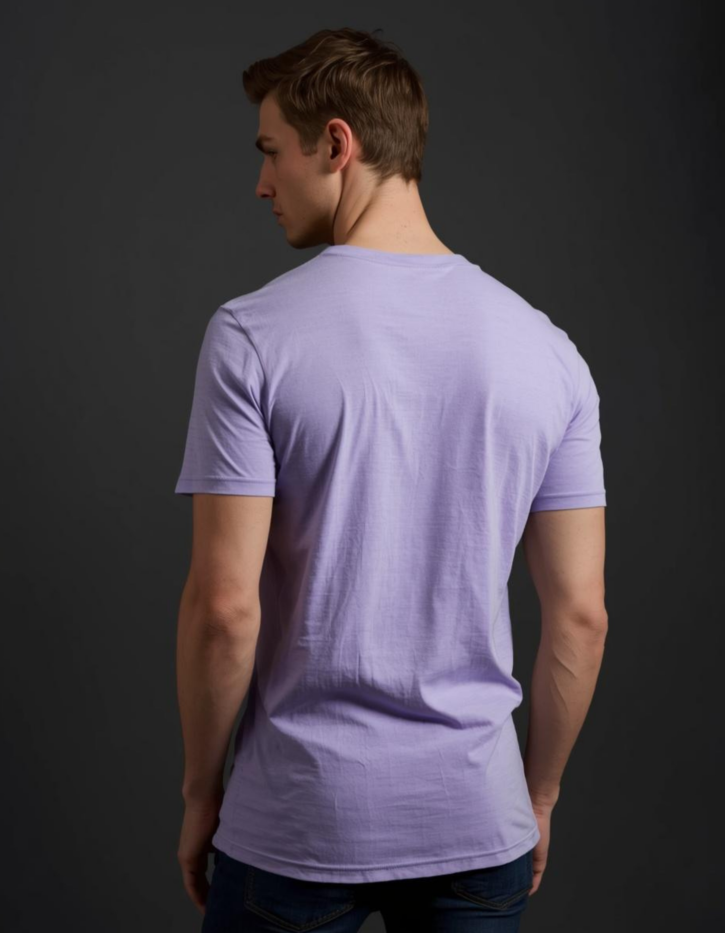 Men’s Lavender Graphic T-Shirt – “OUTLIER” Bold Typography Print – Soft Cotton Casual Tee