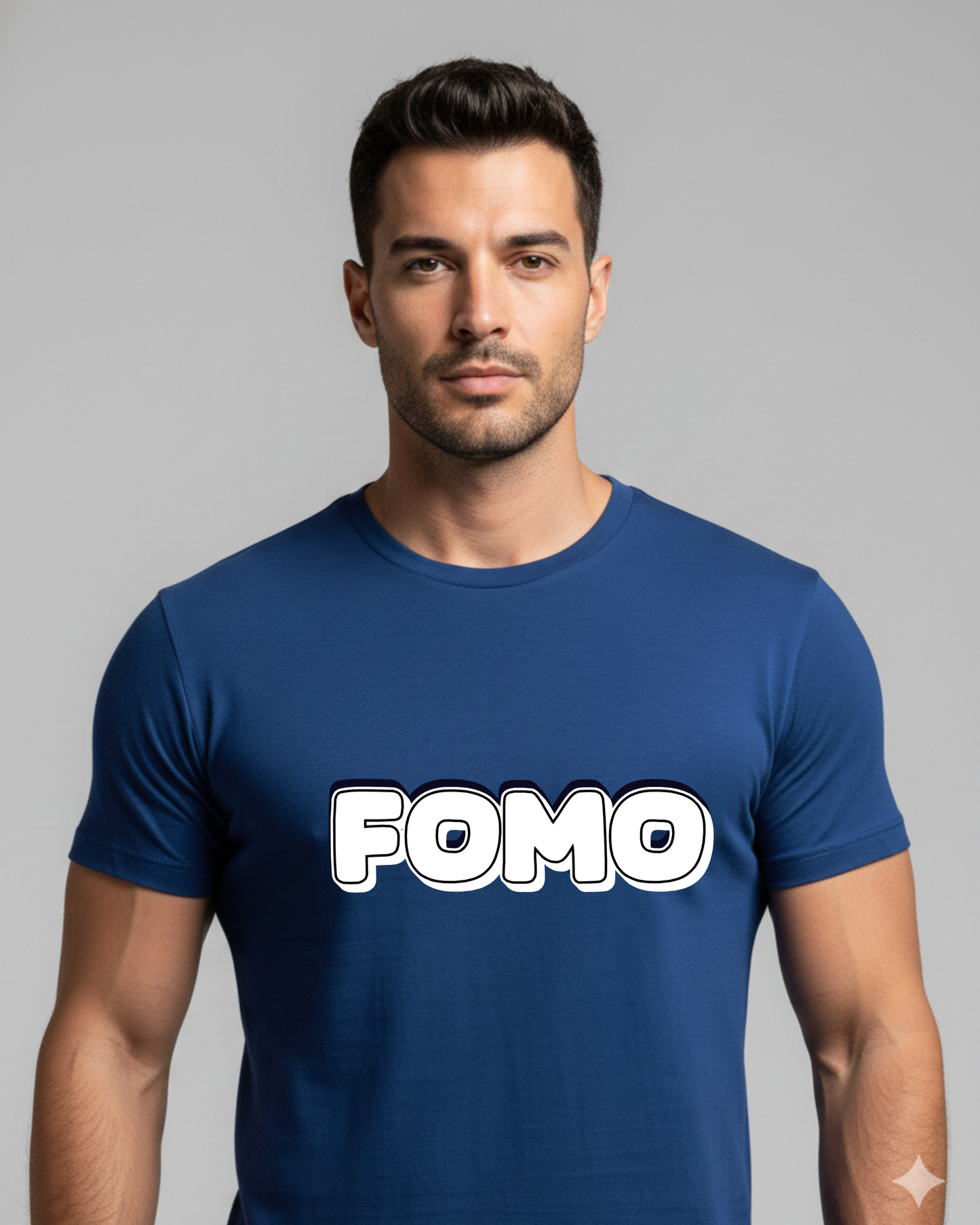 FOMO Graphic T-Shirt for Men – Bold Typography Tee, Red Casual Streetwear, Premium Cotton Crew Neck
