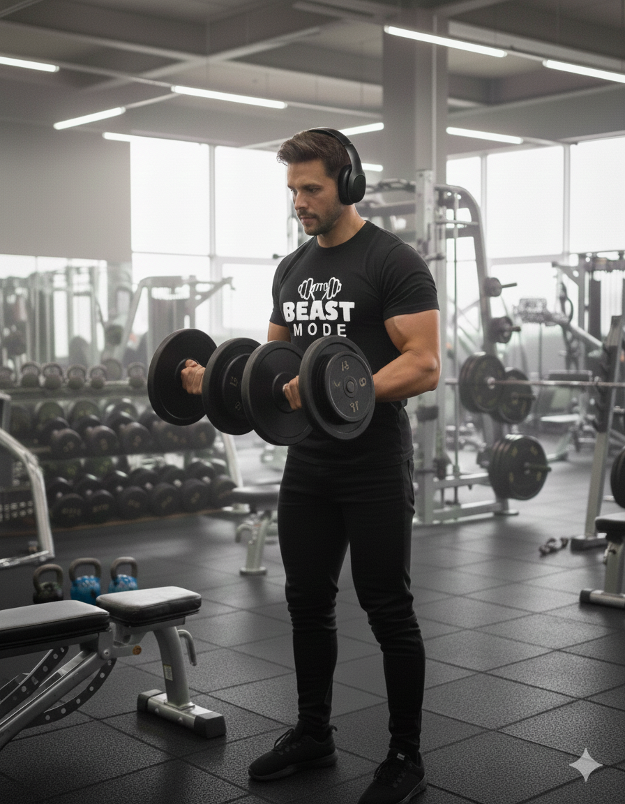 Men’s "Beast Mode" Gym T-Shirt – Lift Heavy, Live Strong