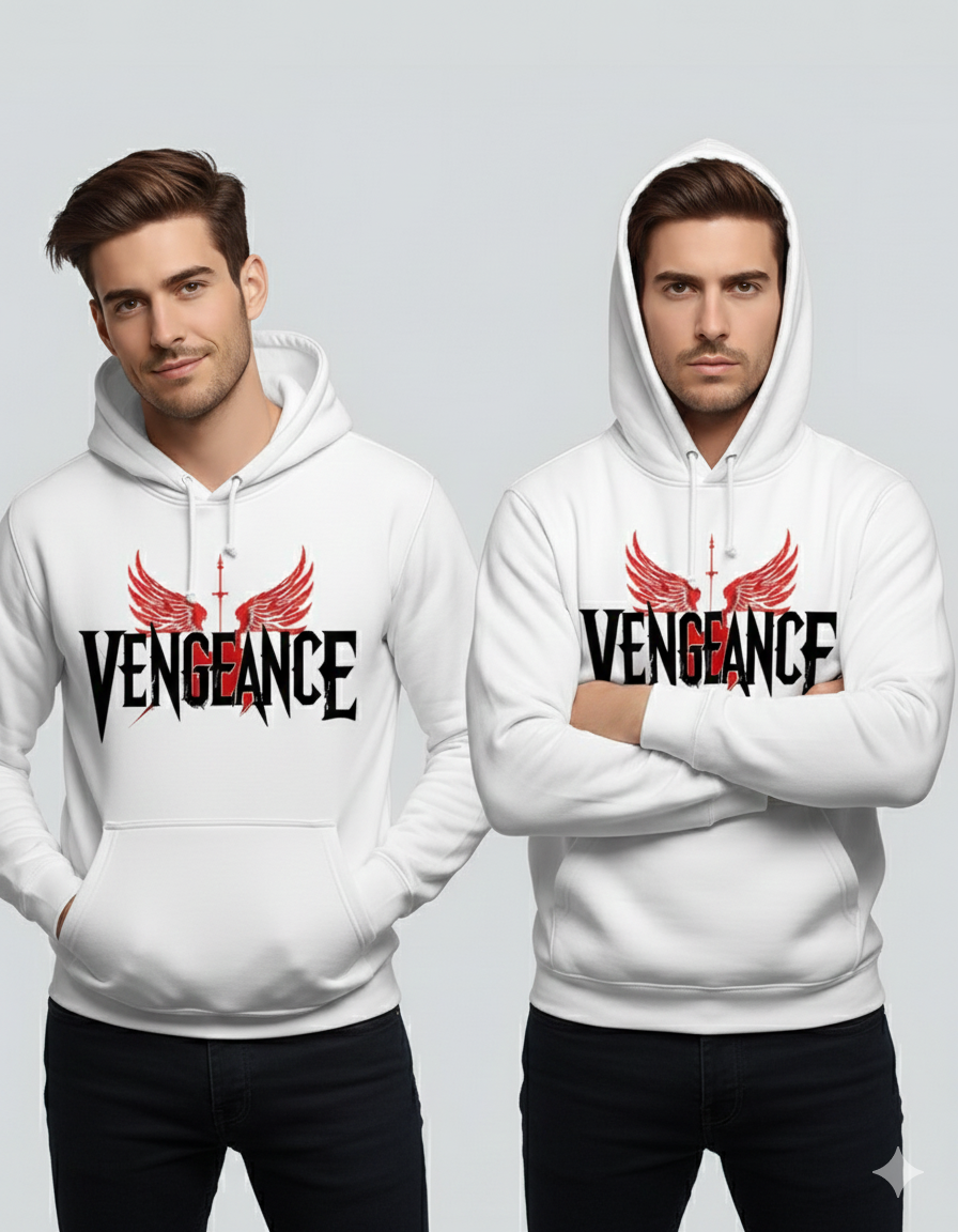 Vengeance White primium winter Hoodie
