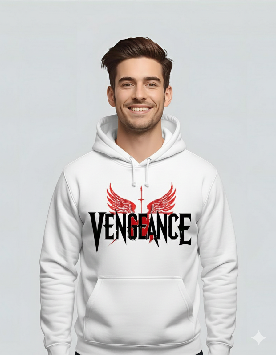 Vengeance White primium winter Hoodie