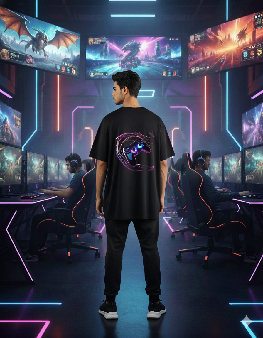 Men’s "Gamerz" Graphic Oversized T-Shirt – Level Up Your Style
