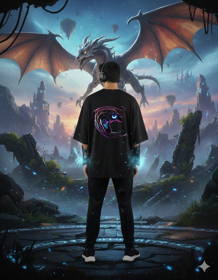 Men’s "Gamerz" Graphic Oversized T-Shirt – Level Up Your Style