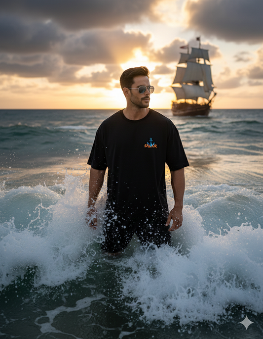 Men’s "Sailor" Motivational Oversized T-Shirt – Brave the Storm