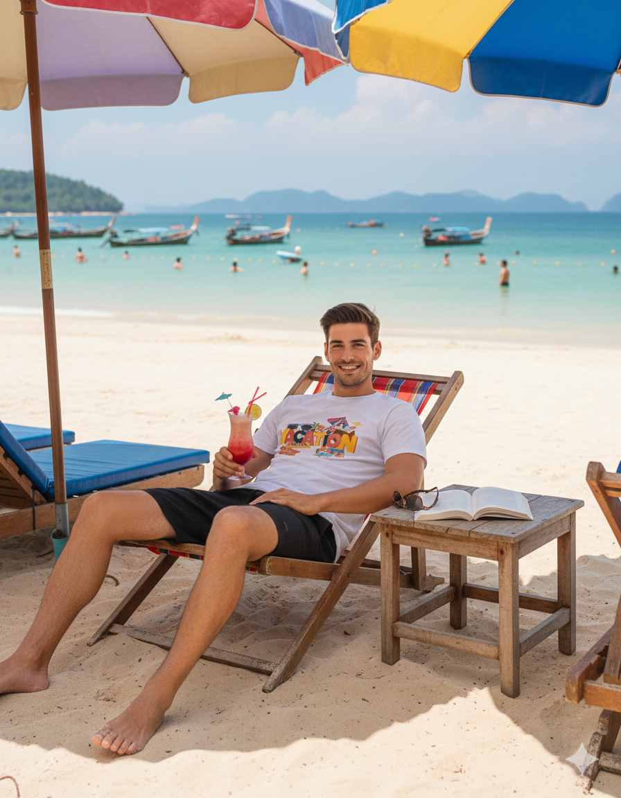 Men's Vacay Mode – Chill & Escape T-Shirt