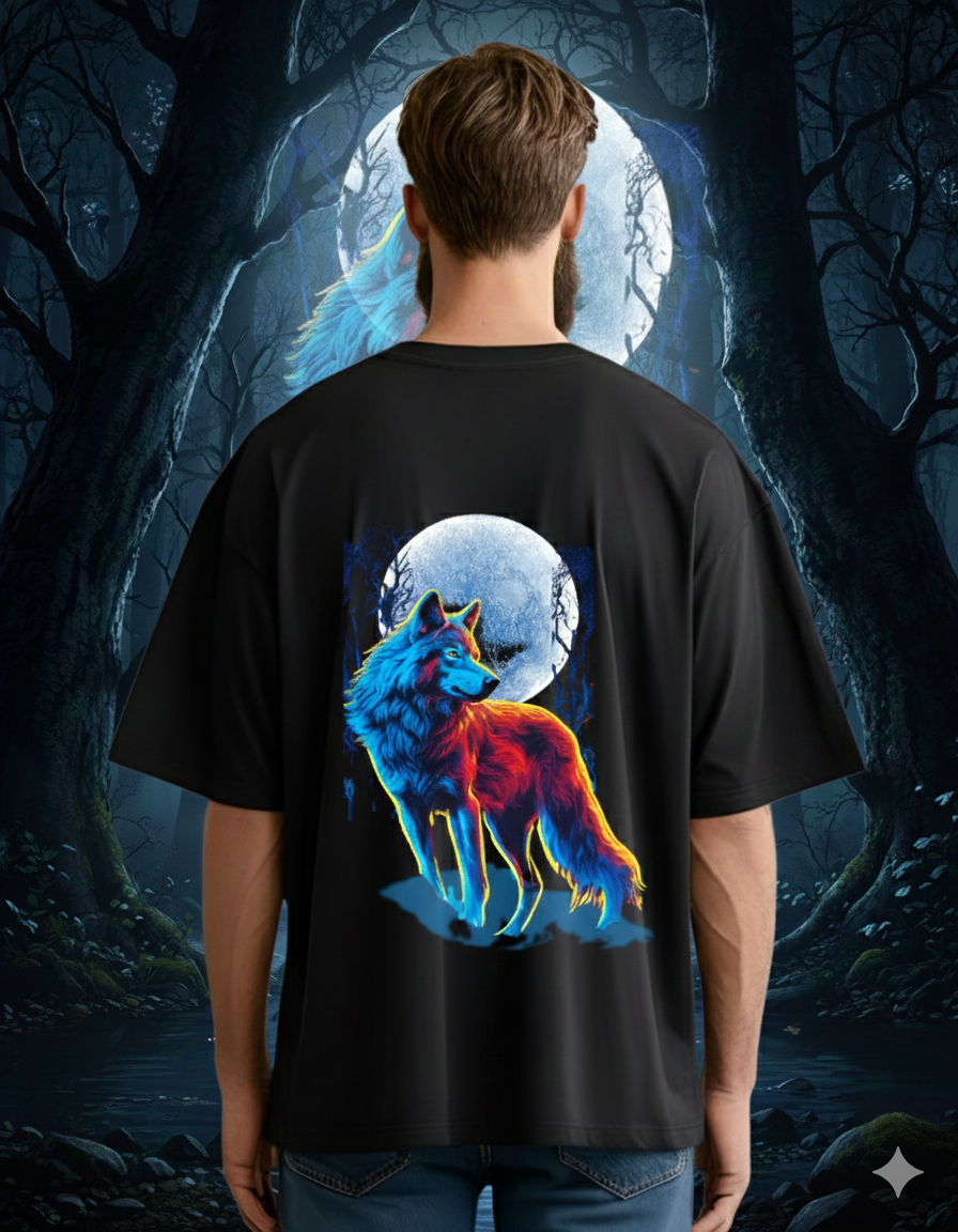 Men’s "Alpha Wolf" Graphic Oversized T-Shirt – Lead the Pack