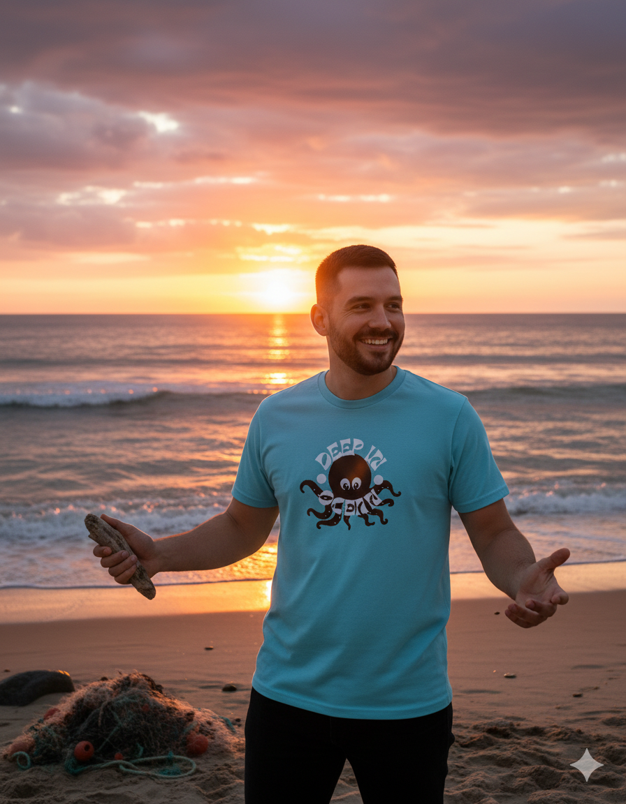 Men's Sky Blue Deep in Ocean T-Shirt