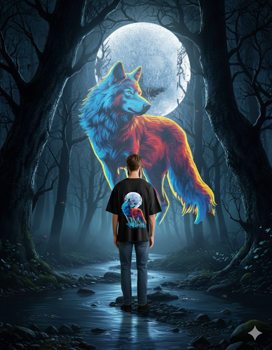 Men’s "Alpha Wolf" Graphic Oversized T-Shirt – Lead the Pack