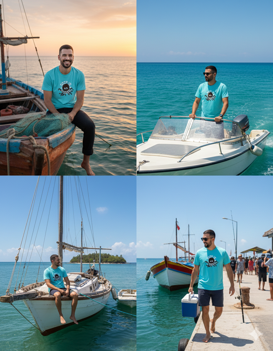 Men's Sky Blue Deep in Ocean T-Shirt