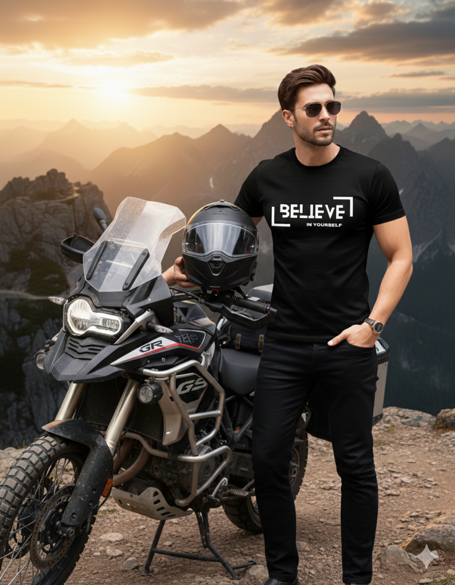 Men's "Believe" Motivational T-Shirt – Confidence Starts Within